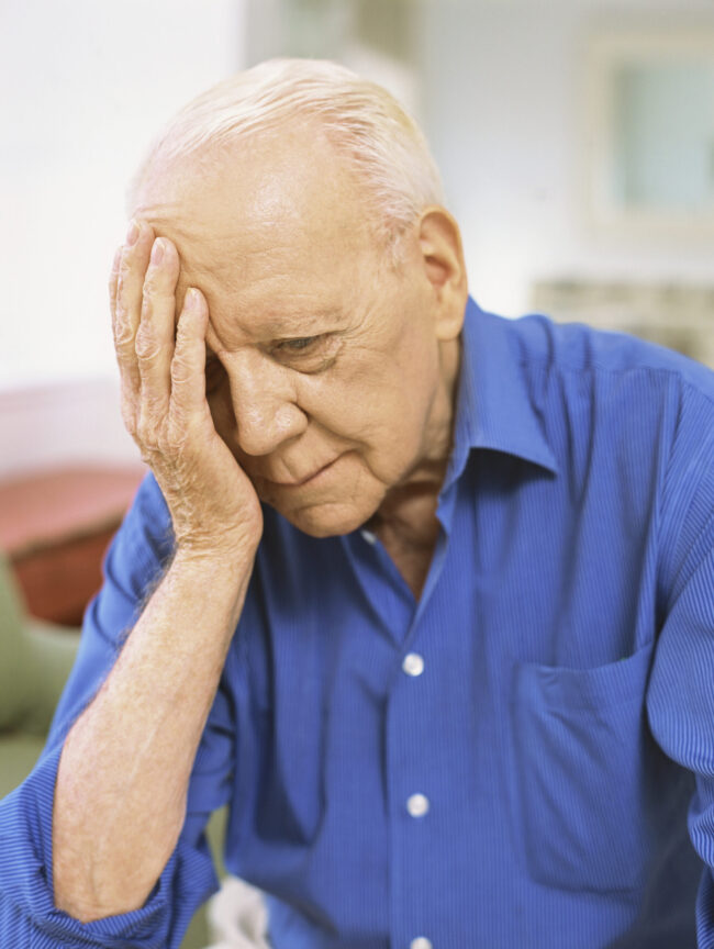 56385221 high elderly man looking fed up