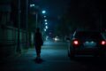 lone female worker walking to car at night