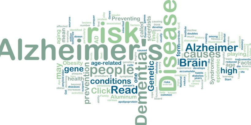 collage of words associated to dementia