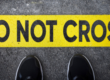 Do not cross line illustrating professional boundaries in care