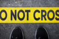 Do not cross line illustrating professional boundaries in care
