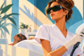 Laser and IPL practitioner wearing protective eyewear in a beauty clinic, promoting LPA Approved Laser Core of Knowledge safety training.